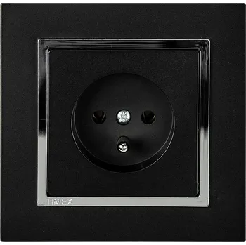 Elektrická zásuvka Zásuvka jednoduchá rámeček - černá chrom