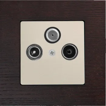 Stavebniny RTV zásuvka satelitní kompletní zásuvka - modern písek