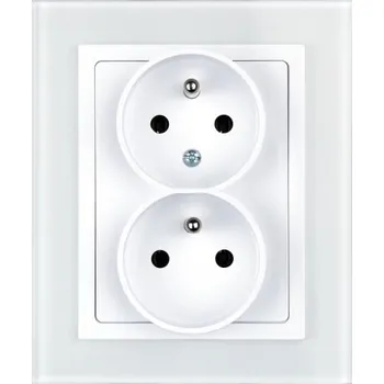Stavebniny Zásuvka dvojitá bílá - bílá