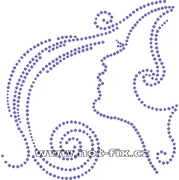 S033 - tvář nažehlovací hot-fix kamínkový potisk na textil, rozměry cca 19,6x19,8cm barva: kameny barva 201 AB Crystal /stříbrná s duhovým efektem