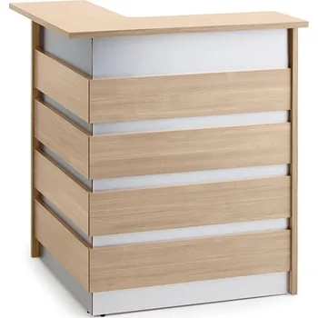 Recepce Recepční pult INVITE, rohový, levý, 1000x1000x1150 mm, dub