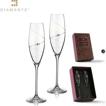 Sklenice Diamante Sklenice flétny na sekt 215 ml Swirl - sada 2 ks