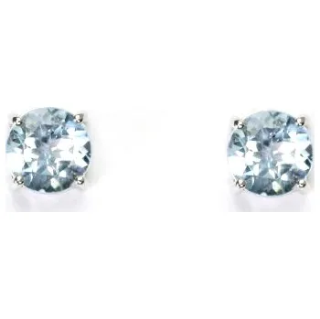 Náušnice Stříbrné náušnice, přírodní topaz sky , náušnice na šroubek - NŠ 1252