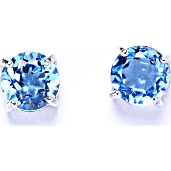 Náušnice Zlaté náušnice, přírodní topaz swiss, bílé i žluté zlato - NŠ 1252