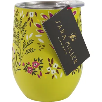 Termohrnek Sara Miller London Haveli Garden termohrnek Lime Songbird 350ml luxusní designový limetková květinový s ptáčky