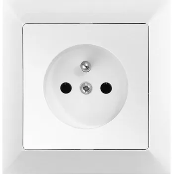 Stavebniny Zásuvka jednoduchá bílá kompletní zásuvka - bílá