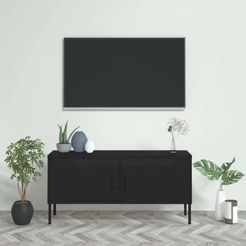 Televizní stolek vidaXL TV skříňka 105 x 35 x 50 cm ocel [336231] Barva: Černá