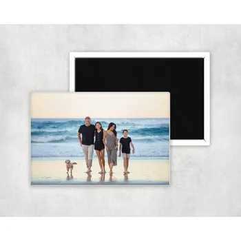 Dekorativní magnet Domovi Keramická magnetka na lednici s vlastní fotografií 7 cm x 5 cm bílá