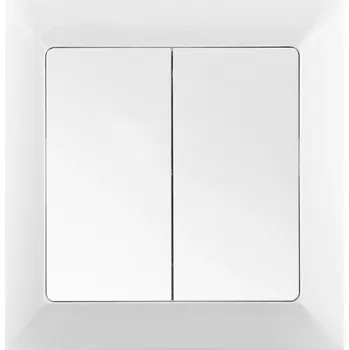 Stavebniny Dvojitý střídavý přepínač Prémium bílý kompletní vypínač