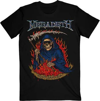 Pánské tričko Megadeth Tričko Youthanasia Flames Unisex Black XL