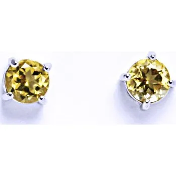 Náušnice Zlaté náušnice, přírodní citrín pálený, bílé i žluté zlato - NŠ 1250