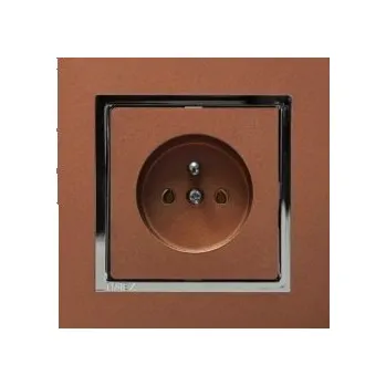 Elektrická zásuvka Zásuvka jednoduchá rámeček - měděná chrom