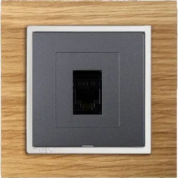 Stavebniny Datová zásuvka 8 pin rámeček - buk