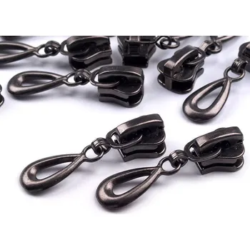 Zip Jezdec ke kostěným zipům No 5 ozdobný Varianta: 1 nikl černý, Balení: 50 ks