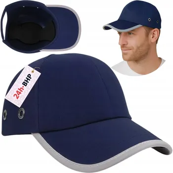 Pracovní přilba OCHRANNÁ PŘILBA s kšiltem, LEHKÁ PRACOVNÍ čepice, REFLEXNÍ BOZP, TMAVĚ MODRÁ