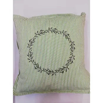 Nákupní taška Polštář bavlněný 40 x 40 cm - zelený proužek - Vavřínový věnec