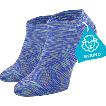 Dámské ponožky FINE MERINO Kotníkové ponožky - melírovaná fialová Vlna (Merino) 42-44