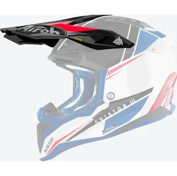 Helma na motorku AIROH kšilt pro přilbu AVIATOR 3 Push modro červený lesklý
