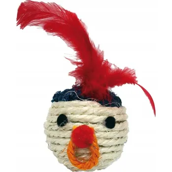 Hračka pro kočku Pet Nova Kočka Hračka sisalová hlava s peříčky 5 cm