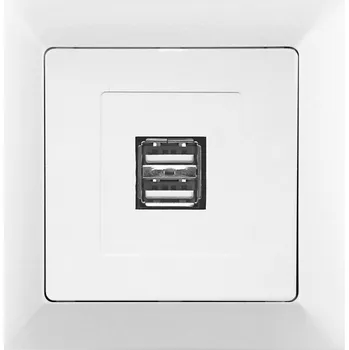 Stavebniny USB zásuvka bílá kompletní USB zásuvka - bílá