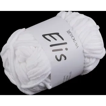 Galanterie Pletací žinylková příze Elis 100 g Varianta: 1 (3) bílá, Balení: 1 ks