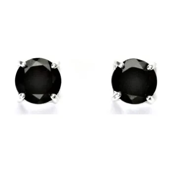 Náušnice Stříbrné náušnice, přírodní černý spinel pleonast, náušnice na šroubek - NŠ 1252