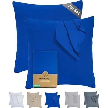 Povlak na dekorativní polštářek Terra Beds Jersey povlak na polštář 60x60 cm, tmavě modrá (2ks)