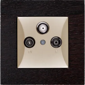 Stavebniny Zásuvka TV + R + Sat strojek + klapka do vícenásobného rámečku - písek