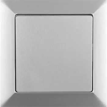 Elektroinstalační materiál Střídavý přepínač strojek + klapka do vícenásobného rámečku - stříbrná