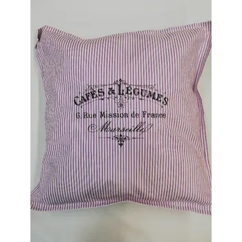 Nákupní taška Polštář bavlněný 40 x 40 cm - fialový proužek - Cafés & Lécumes