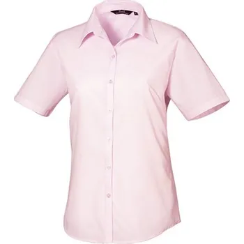 Dámská košile Premier Workwear Dámská košile s krátkým rukávem PR302 Pink -ca. Pantone 1895 46 (XXL/18)