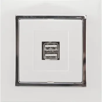 Stavebniny USB zásuvka rámeček bílá - bílá