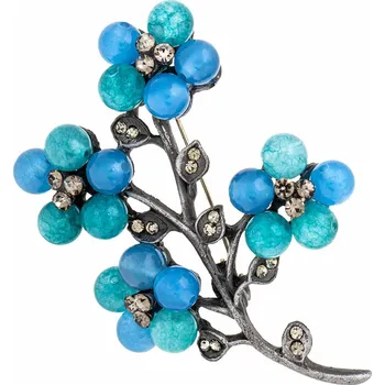 Brož Brož modrá kytka 2047