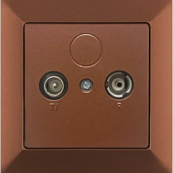 Stavebniny RTV zásuvka koncová kompletní zásuvka - měděná