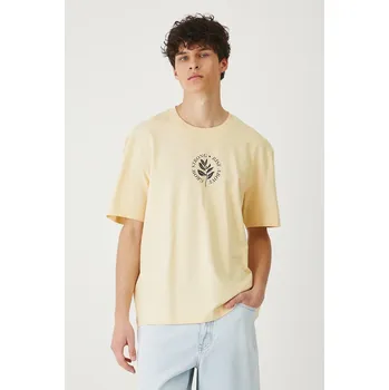 Pánské tričko Bavlněné tričko Medicine pánské, béžová barva, s potiskem RS25.TSMB30 01X, vel. M