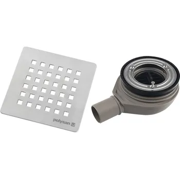 Sprchová vanička Polysan Flexia vaničkový sifon, průměr 90mm, DN40, krytka nerez mat, bílá, černá Barva: nerez mat