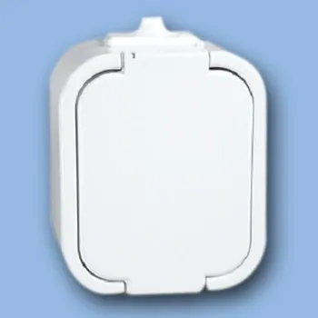 Stavebniny Zásuvka jednoduchá IP-44 na povrch šedá