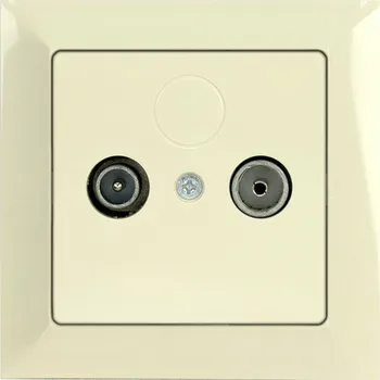 Elektrická zásuvka Zásuvka RTV koncová béžová kompletní zásuvka - béžová