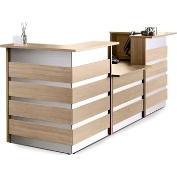 Recepce Recepční pult INVITE, tvar U, dub