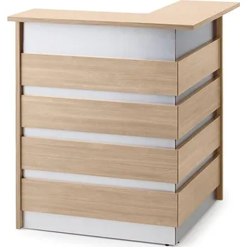 Recepce Recepční pult INVITE, rohový, pravý, 1000x1000x1150 mm, dub