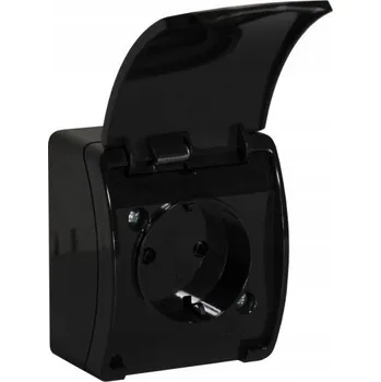 Elektrická zásuvka Nástěnná zásuvka jednoduchá Adelid černá