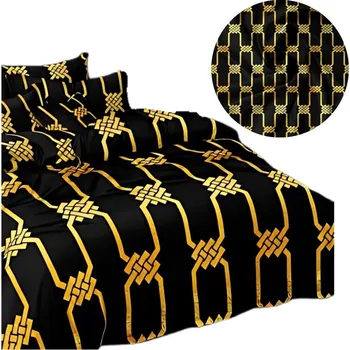 Povlečení Sada Povlečení 3D 140x200 1x70/80 Zlaté Ornamenty Bavlněný satén 2450
