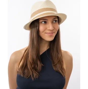Klobouk Luxusní dámský nemačkavý béžový klobouk - Mayser Petra - UV faktor 80 Velikost: Unisize (S-XL)