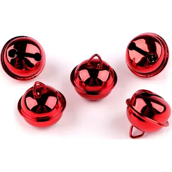 Vánoční dekorace Rolničky Ø20 mm 5 kusů - 4 červená