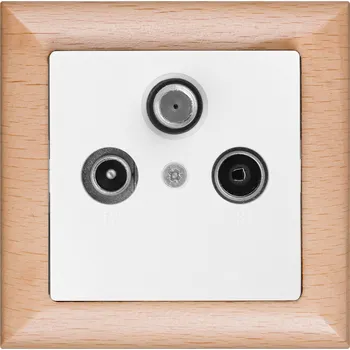 Stavebniny RTV zásuvka satelitní strojek + klapka do vícenásobného rámečku - bílá