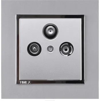 Elektrická zásuvka Zásuvka televizní RTV+Sat kompletní zásuvka - rámeček stříbrná stříbrná