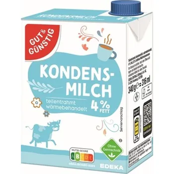 Mléko G&G Kondenzované mléko 4%, 340 g