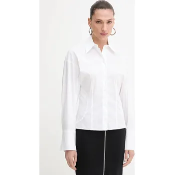 Košile Patrizia Pepe dámská, bílá barva, slim, s klasickým límcem, 8C0789 A043 8C0789.A043 00X, vel. 36