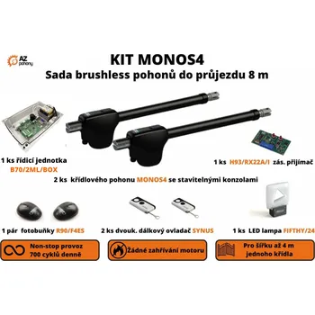 KIT MONOS4 - sada brushless pohonů až do 8 m průjezdu