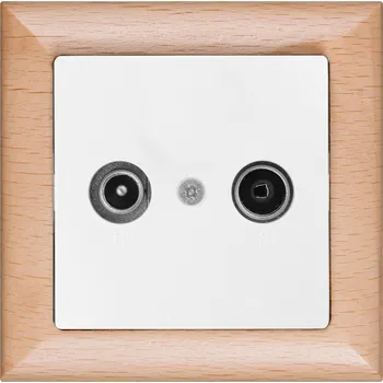 Stavebniny RTV zásuvka koncová strojek + klapka do vícenásobného rámečku - bílá